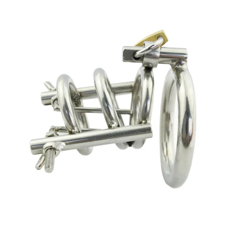 Stainless Steel Male Chastity Device with Urethral Dilators,Cock Cage,Chastity Belt,Penis Ring,Virginity Lock Sex Toys For Men