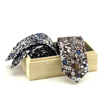 TagerWilen Мужской Хлопковый галстук 6 см Тонкий облегающий узкий цветочный галстук с цветами Gravata свадебный подарок для женщин T-13