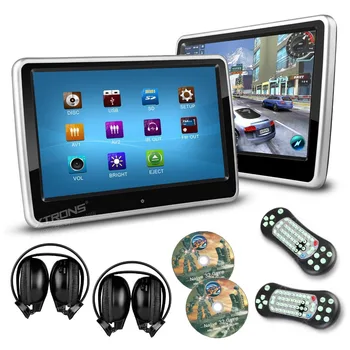 

XTRONS 2pcs/ lot 10.1 Inch HD Digital Touch Screen Car Headrest DVD Player 1024*600 Ultra-thin Detachable 2 IR Headphones