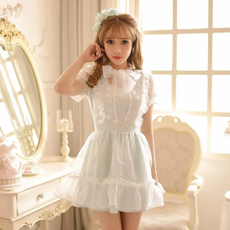 Princess sweet lolita dress Candy rain summer sweet green Chiffon dress