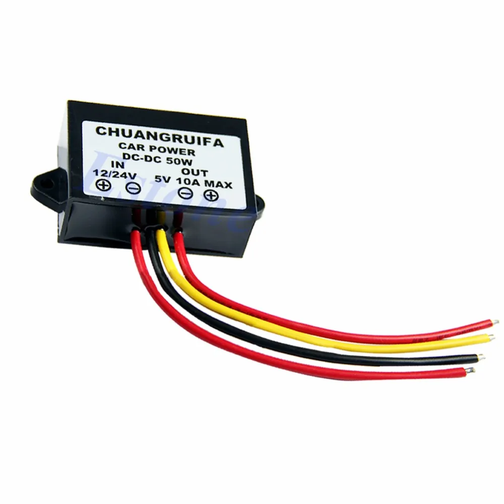 

Waterproof DC 12/24V to 5V 10A 50W Buck Step-Down Converter Module Car Power