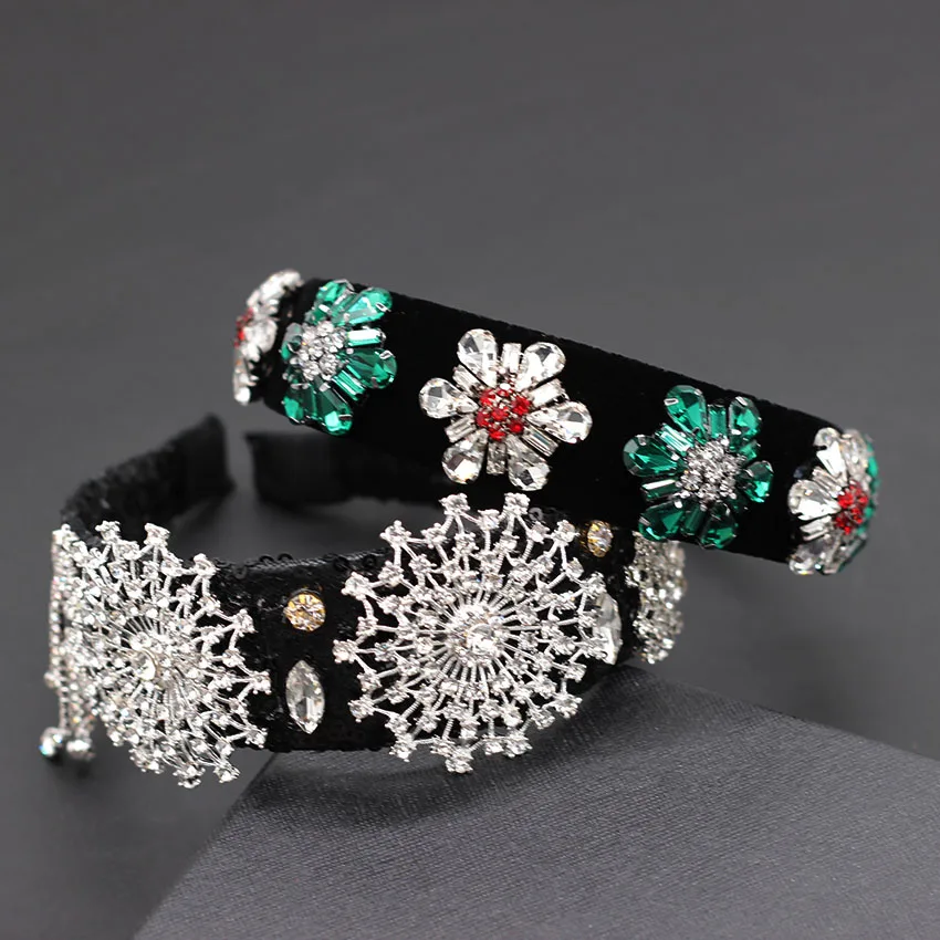 

Color rhinestone tassel versatile headband Baroque luxury heavy color rhinestone geometry tassel dance show headband 878