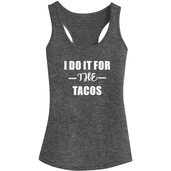 

Womens I do it the Tacos Fitness Workout Racerback Tank Tops - Heathered Grey