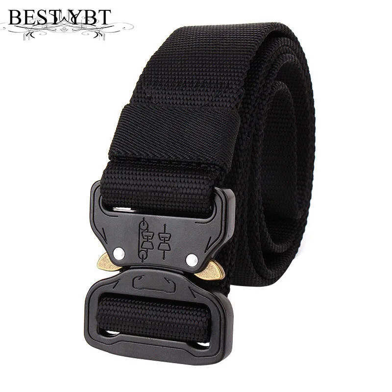 

Best YBT Unisex Nylon belt Metal insert buckle military nylon Training belt Army tactical belts for Men Best quality male strap