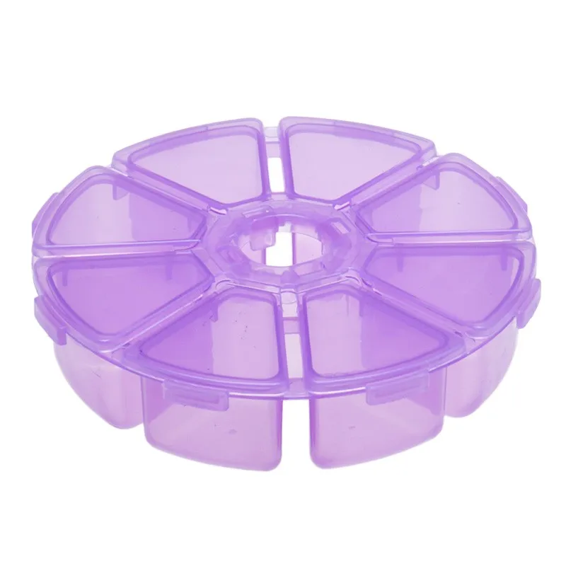 1PC Purple Plastic storage box 8 Grids Desktop Storage Box Hot Fashion
