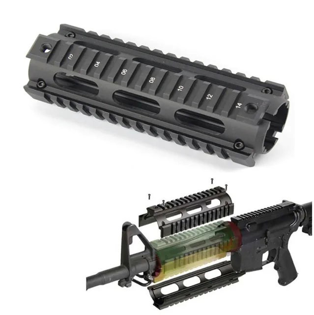 Hunting Tactical Airsoft AR 15 M4 Handguard Carbine 6.7 Inch RIS Quad