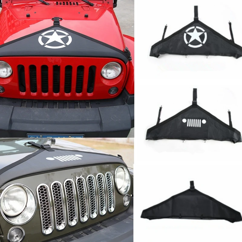 T-Style Hood Cover Front End Bra Durable Protector Kit for 2007-15 Jeep Wrangler 1