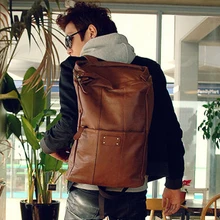 men’s trend Backpack male leather backpacks travel big size bags luggage men’s student’s fashion preppy backpack