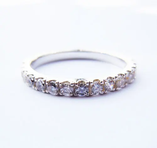 

Fashion Jewelry 925 Sterling Silver CZ Band Stackable Ring For Women