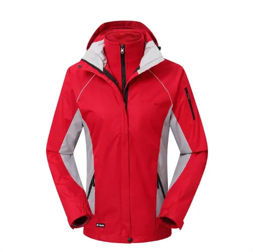 

Autumn and winter outdoor three in one two sets of thick fleece waterproof breathable mountaineering suit men women storm jacket