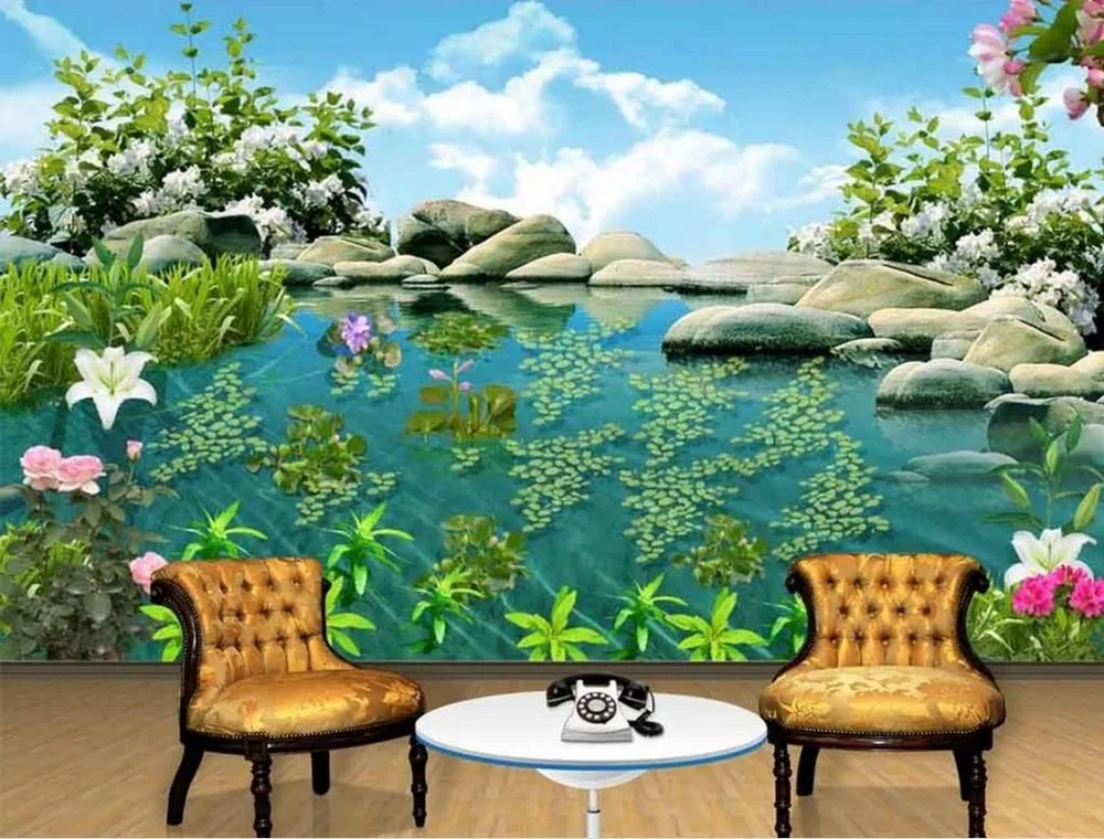 Custom 3d mural Landscape landscape large 3d stereoscopic wallpaper for