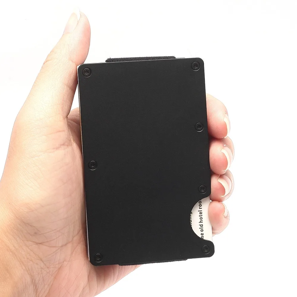 RFID Блокировка тонкий кошелек из углеродного волокна металлический держатель для кредитных карт против сканирования карты рукав самозащиты