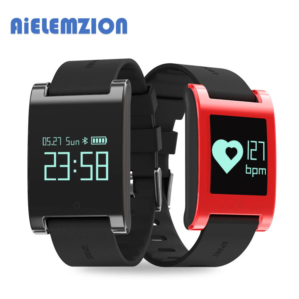 

AiELEMZION DM68 Waterproof IP67 Smart Band Blood Pressure Heart Rate Monitor 0.95" Bluetooth Wrist Watch Intelligent Bracelet
