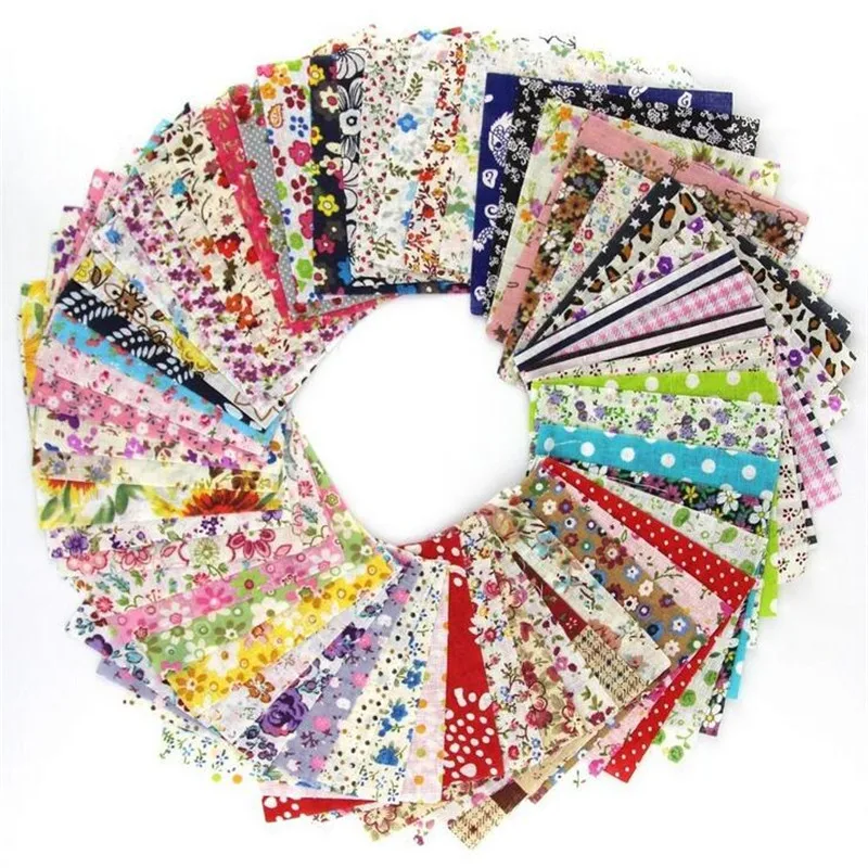 

Random Thin Cotton Fabric Patchwork For Sewing Scrapbooking Fat Quarters Tissue Quilt Pattern Needlework Scraps 100pcs 10*10cm