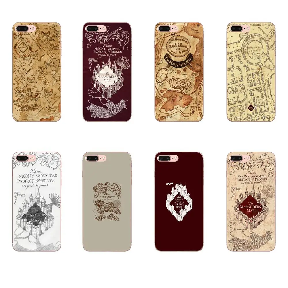 

TPU Cell Phone Case For Samsung Galaxy Note 5 8 9 S3 S4 S5 S6 S7 S8 S9 S10 mini Edge Plus Lite Marauders Map