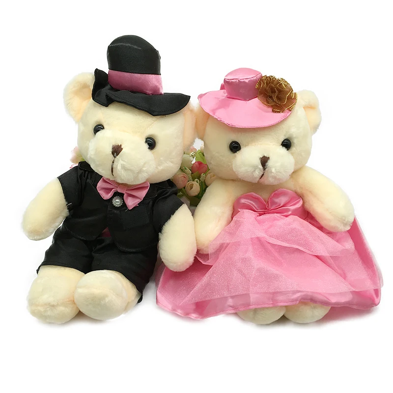 Buy 1 Pair 30cm Lovely Pink Wedding Bear Plush Dolls