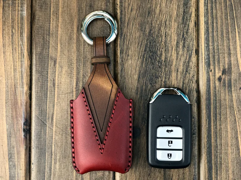 Кожаный чехол для ключей от автомобиля ручной работы, защитный чехол для HONDA ACCORD CIVIC CRV HRV HR-V CIVIC FIT JAZZ CITY Crosstour