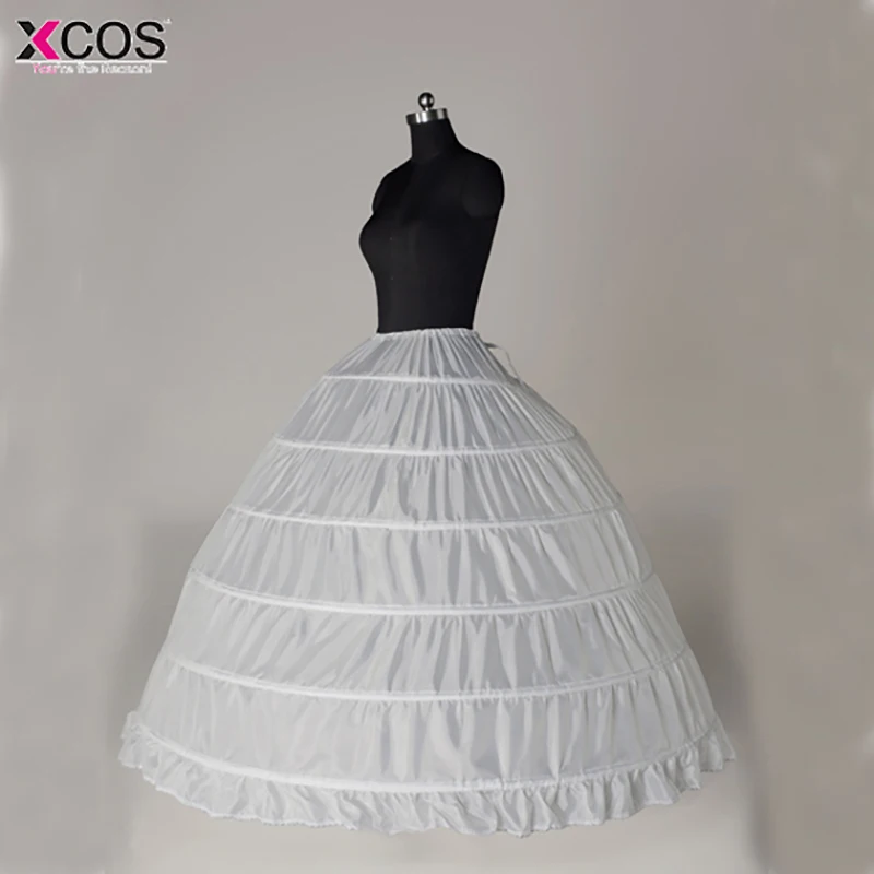 XCOS черные свадебные аксессуары Петтикот Vestido Longo бальное платье кринолин нижняя юбка 6 Обручи юбка Подъюбники