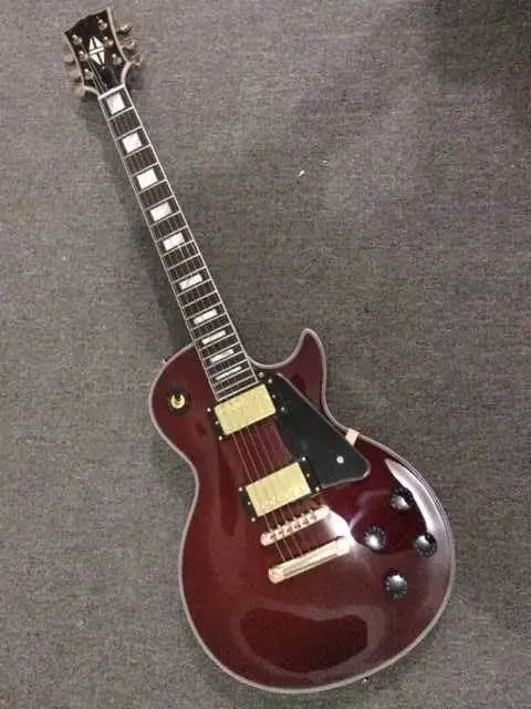

New arrival LP Custom Model electric guitar with large Diamond Logo mahogany guitar in wine red 150919