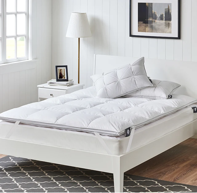 Comfortable Sleep Goose Duck Down Featherbed Mattress Topper Protecter