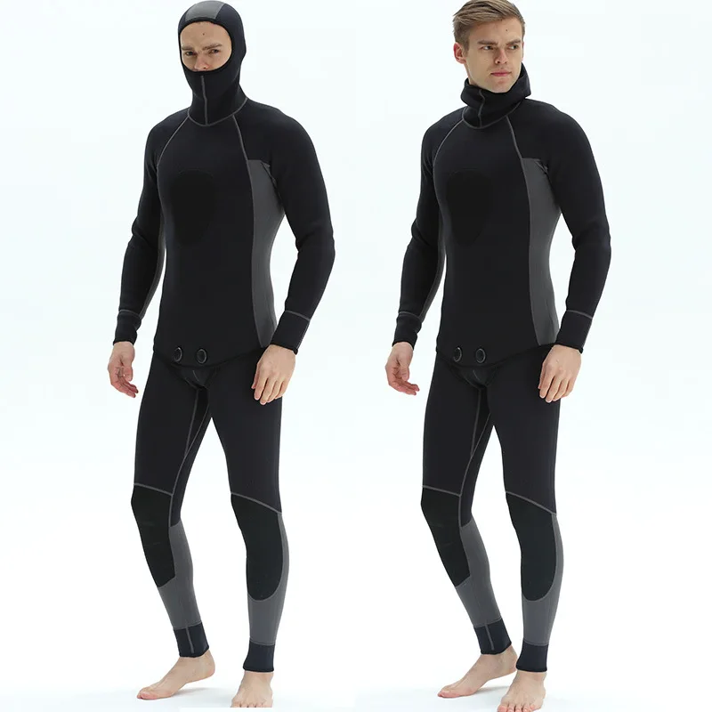 

3mm Men's New Neoprene Two Pieces Of Submersible Full Black Submersible Suit Surfers For Cold Protection Warmth Size S-XXXL