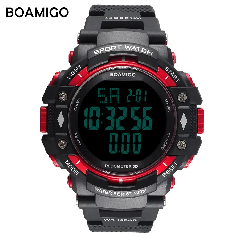 

BOAMIGO Brand Multifunction Men Sports Watches Pedometer Calories LED Digital Watch Swimming Waterproof Wristwatch Reloj Hombre