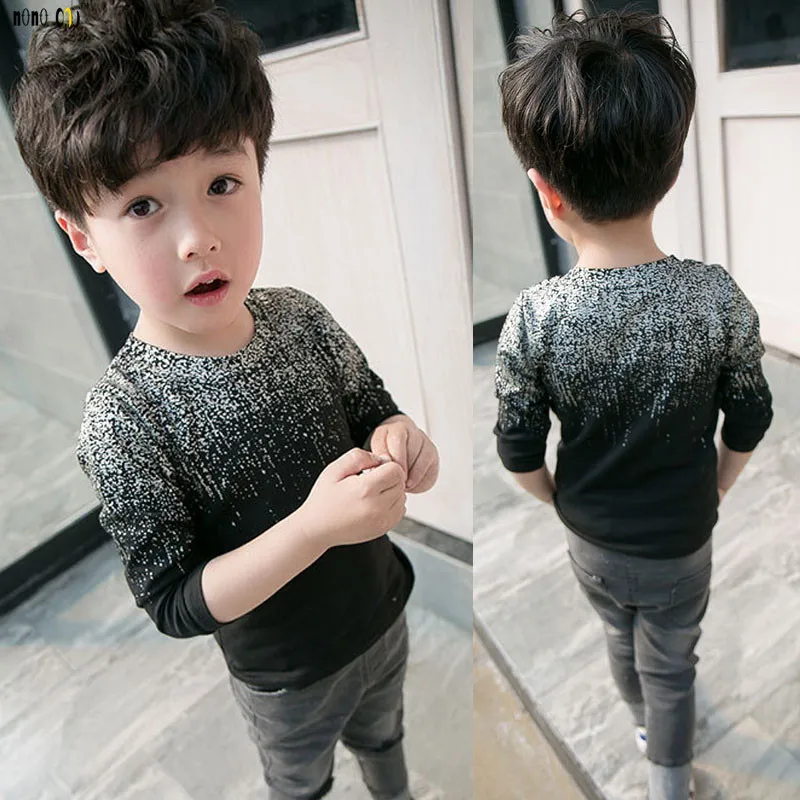 

Little Boy T Shirt Kids Clothes Long Sleeve Top Autumn Print Casual Cotton Children T-shirt Boy Costume 1 2 3 4 5 Years