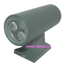 Темно-серый алюминиевый фитинг, высокая мощность открытый водонепроницаемый 6 Вт светодиодный прожектор, вверх-вниз свет, DS-08-6-6W, 110В-250В переменного тока