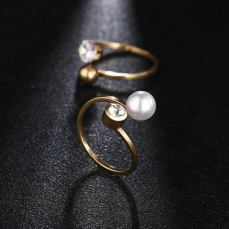 DOTIFI 316L кольца из нержавеющей стали для женщин мяч циркон обручальное кольцо ювелирные изделия