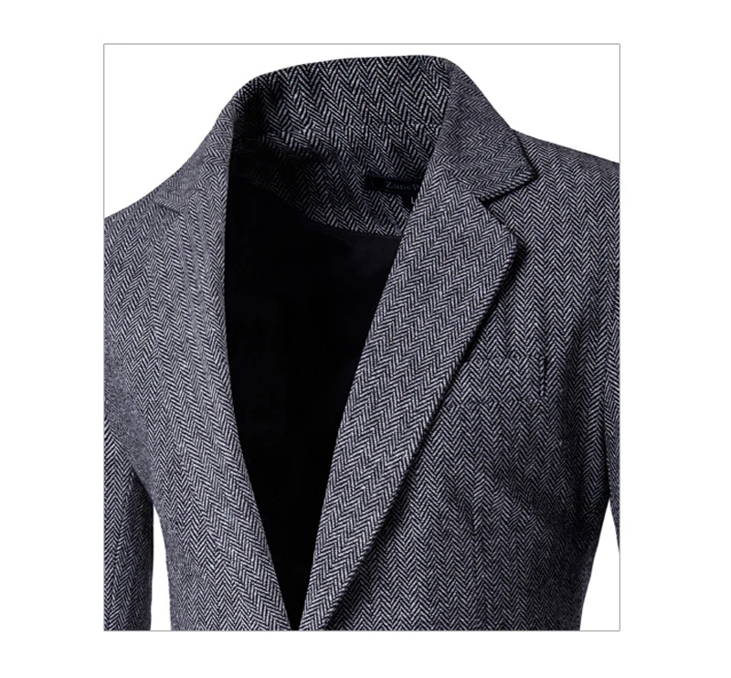 Серый шерстяной мужской бейзер пиджак на пуговицах, с разрезом, с отворотом, умный, официальный, брендовый костюм, Блейзер, мужской высококачественный, в елочку, мужской костюм