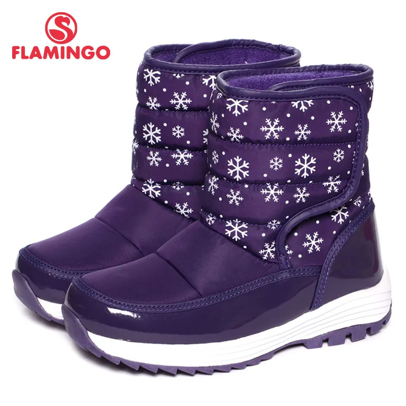 

FLAMINGO 2016 new collection winter fashion snow boots with wool high quality anti-slip kids shoes for girl W6NQ033