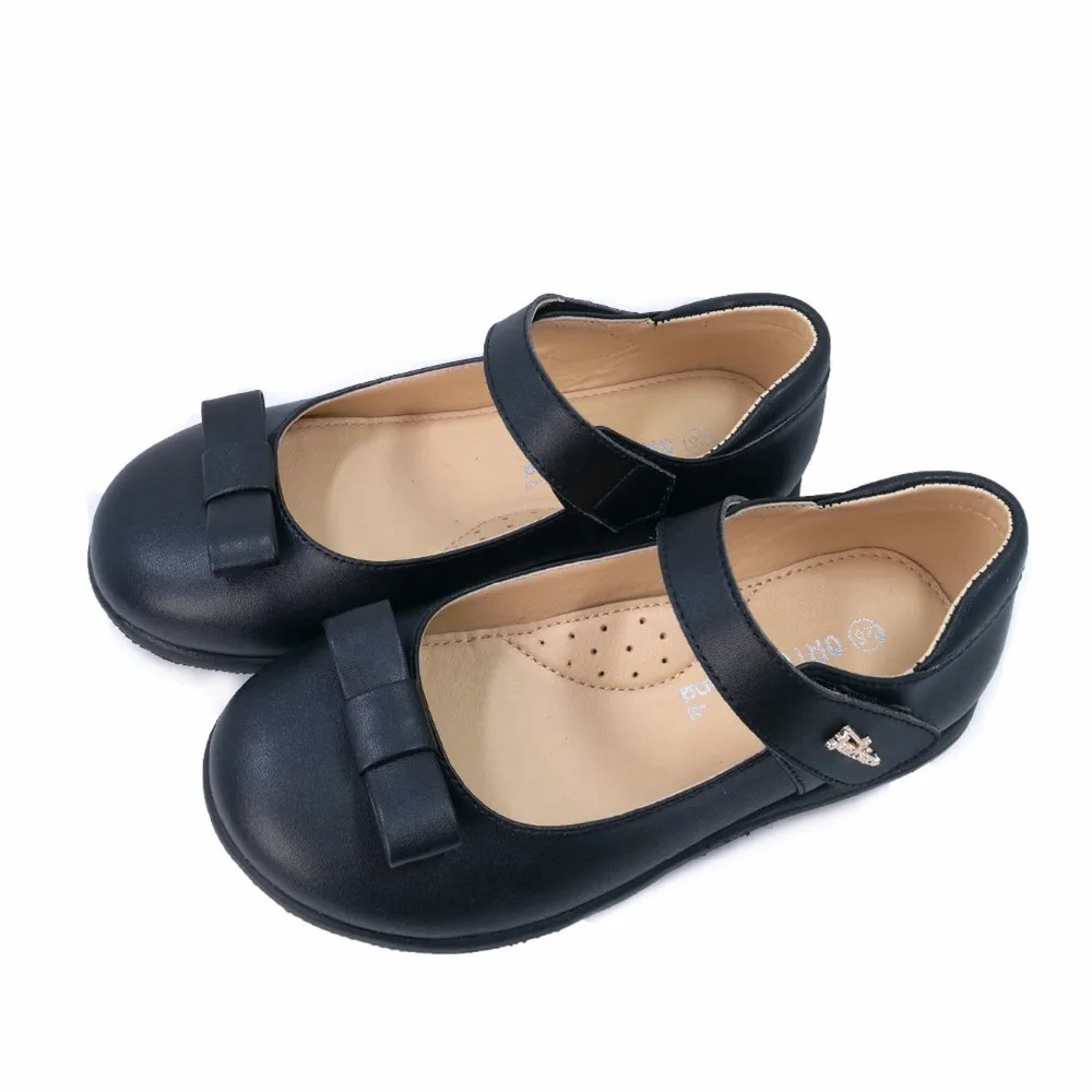 SKOEX Girls Mary Jane Front Bow School Uniform Shoes