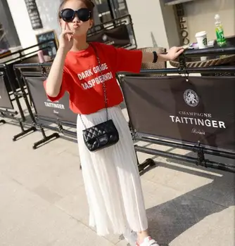 

2019 new girls 2 pcs set t-shirt +draped skirt fashion summer girls suit 6-11t A696