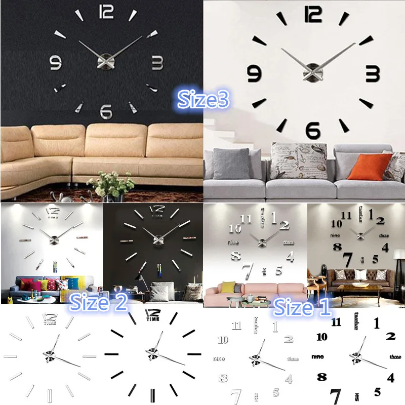Практичные DIY аналоговые настенные часы, украшение дома, зеркальные наклейки, инструмент для гостиной