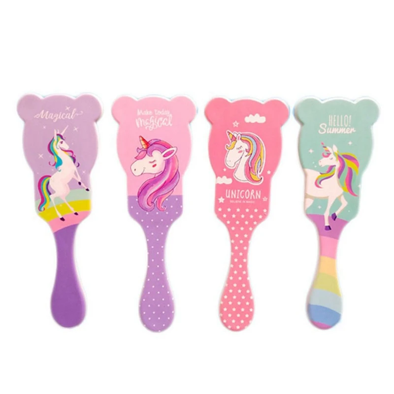 

Cute Unicorn Animal Anti-static Hair Brush Massage Comb Shower Wet Detangle Hair Brush Salon Hair Styling Tools Four Colors