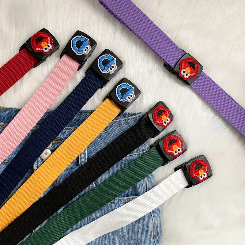 

2019 hot selling Sesame street belt ,polyester fabirc,double squ buckle