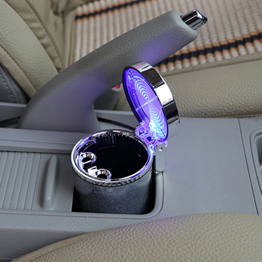 

Luxury Car Ashtray with LED Light Cigarette Smoke Travel Remover Ash Cylinder Car Smokeless Smoke Cup Holder Auto Accessories