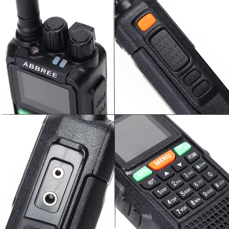 ABBREE AR-889G GPS 10W Walkie Talkie 889G SOS 999CH Duplex Repeater Night mode Dual Band VHF UHF Radio HF Transceiver+USB Cable