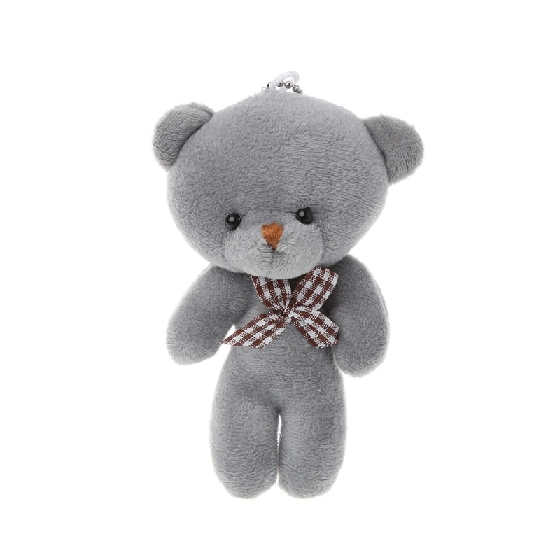 

Car-styling12CM Mini Bear Plush Stuffed Toy Doll Pendant Accessory Wedding Gifts Keychain Plush Toys For Car Ornaments