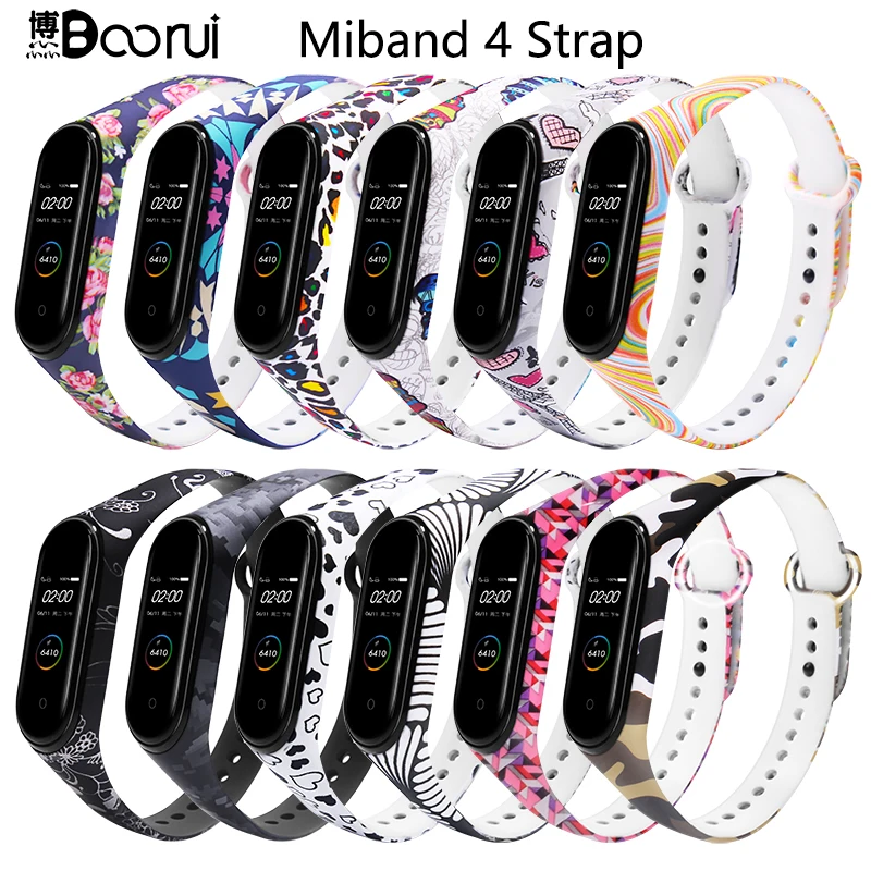 BOORUI mi band 4 strap silicone miband 4 global accessories sports wrist strap replacement for xiaomi mi band 4 smart bracelets