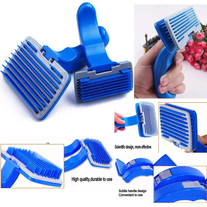 Automatic Puppy Cat Pet Comb Dog Hair Remover Brush Grooming Combs Plastic Dog Hair Cleaning