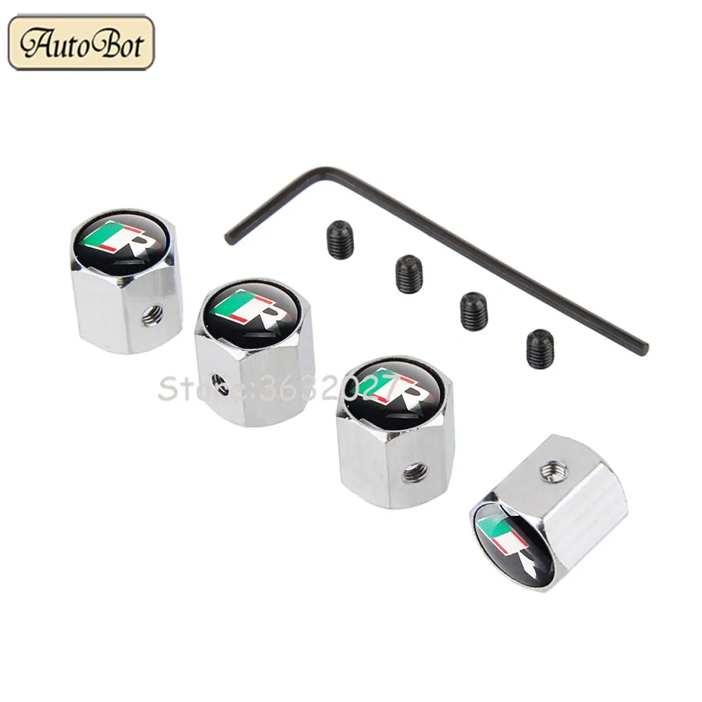 

For Jaguar R logo For F-Type XF XJ X-Type XE 4 PCS Car Wheel Tyre Tire Stem Air Valve Caps Anti-theft Cover Auto Accessories
