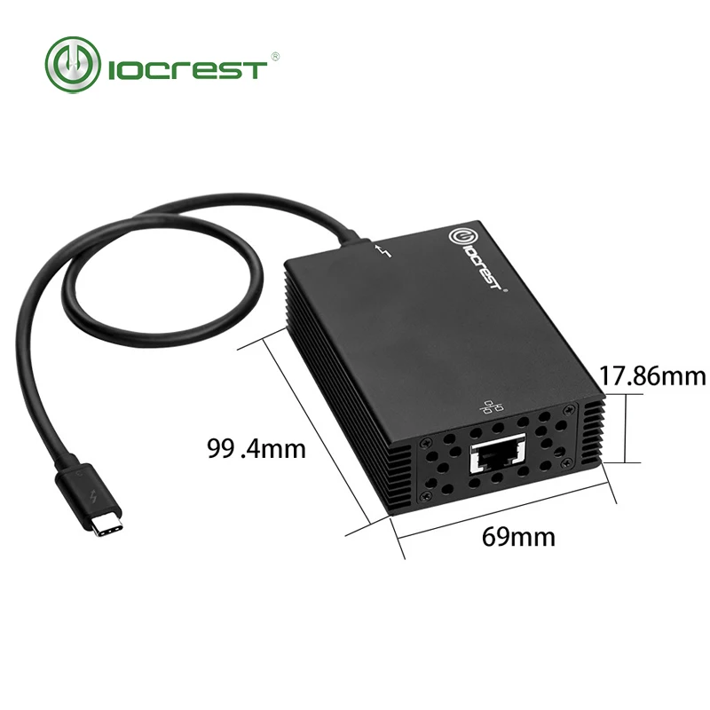 IOCREST Сертифицированный 10 гигабитный USB3.1 type-C thunderbolt 3 проводной сетевой адаптер lan Чипсет intel Поддержка Mac OS