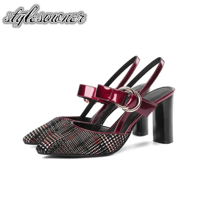 

Stylesowner 2018 New Arrival Euramerican Style Concise Woman Pumps Wine red Solid Color Sheepskin Party Shoes Super High Heels