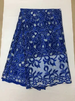 

African 3D Sequins Lace Fabric 2019 High Quality Lace French Sequence Tulle Lace Nigerian Lace Fabrics For Wedding