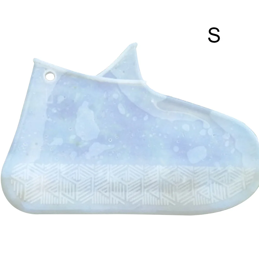 Силиконовые галоши Многоразовые водонепроницаемые чехлы для обуви непромокаемые сапоги Нескользящие Чехлы FPing - Цвет: White S
