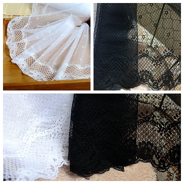 

hot sale Lace accessories Float the white black lace 23 cm wide d2302