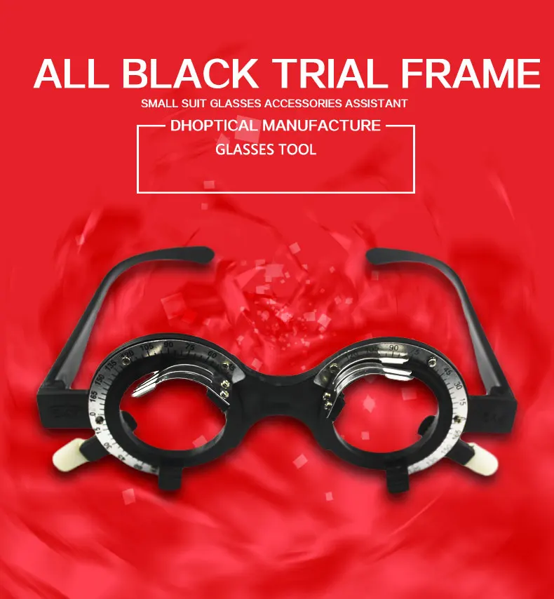 

free shipping trial frame,all black trial frame,plactic optical trial lens frame 5pcs 52mm~70mm