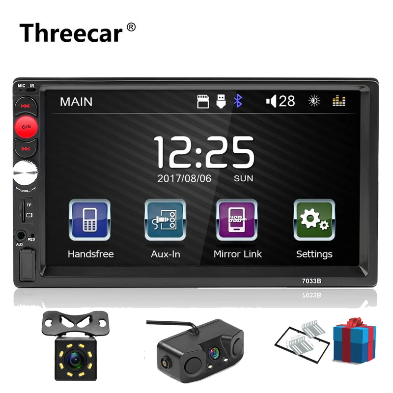 

2din Car Radio 7 inch Touch mirrorlink Android Player subwoofer MP5 Player Autoradio Bluetooth Rear View Camera tape recorder