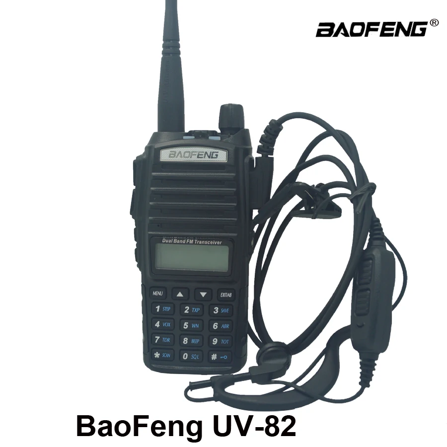 

Original Walkie Talkie UV82 Hunting Transceiver Baofeng UV-82 UV 82 with Earphone Portable Dual PTT Ham CB Radio Station